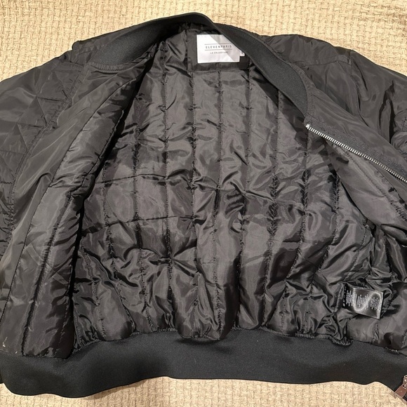 Eleven Paris LA Collection Black Nylon Bomber Zip Up Jacket Men’s M - Picture 13 of 13